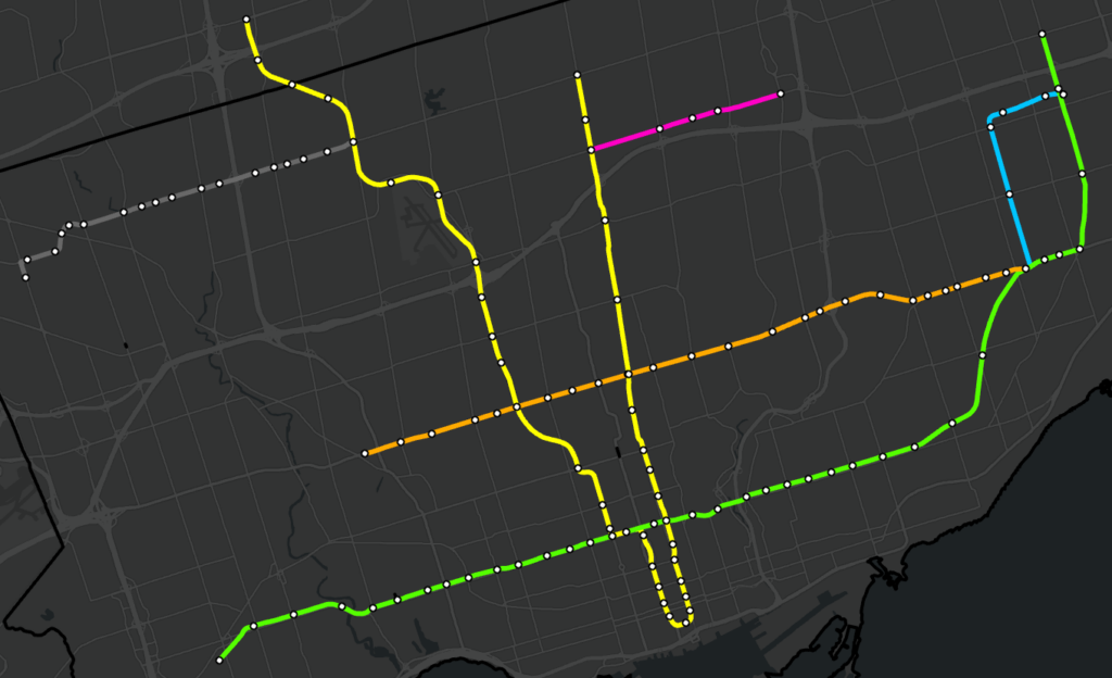 Toronto’s Rapid Transit System Throughout the Years, 1954 to 2030: Creating an Animated Map on 